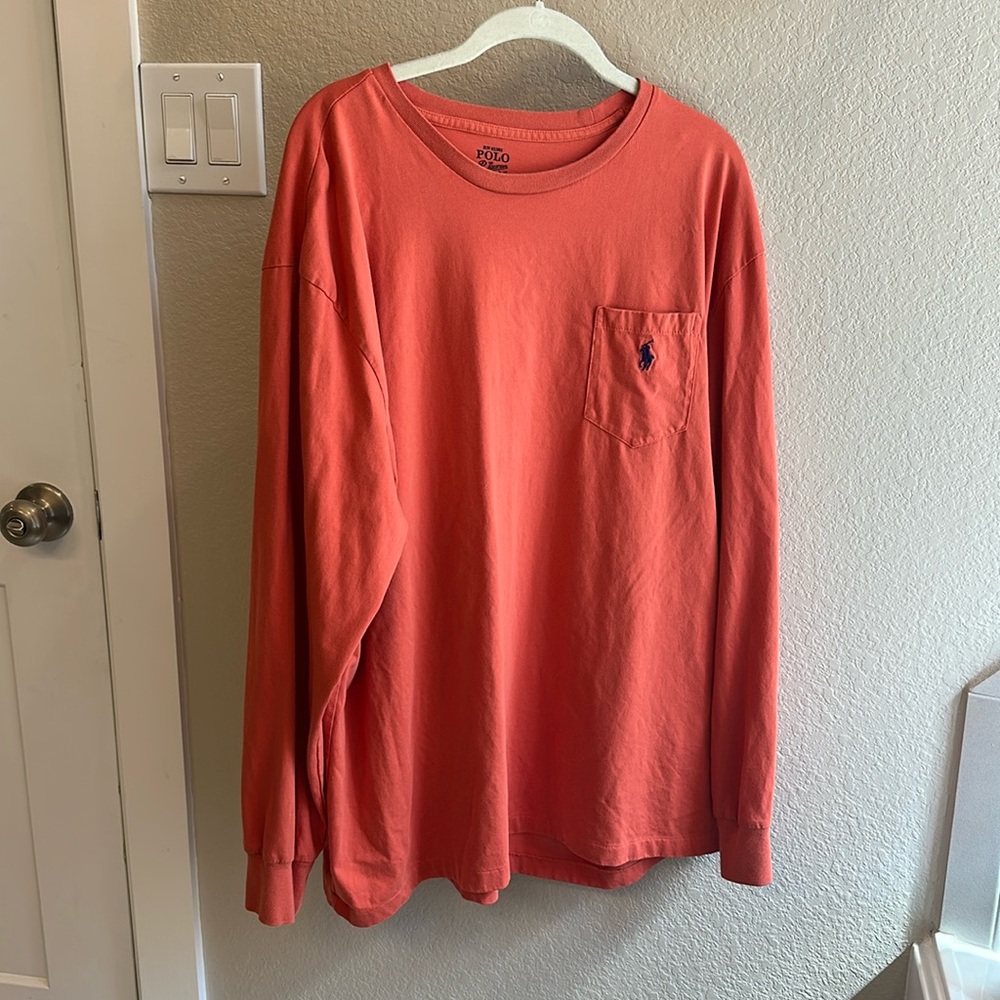 Polo Ralph Lauren Mens 2 X-Large Long Sleeve T Shirt Pocket Logo XXL Crewneck